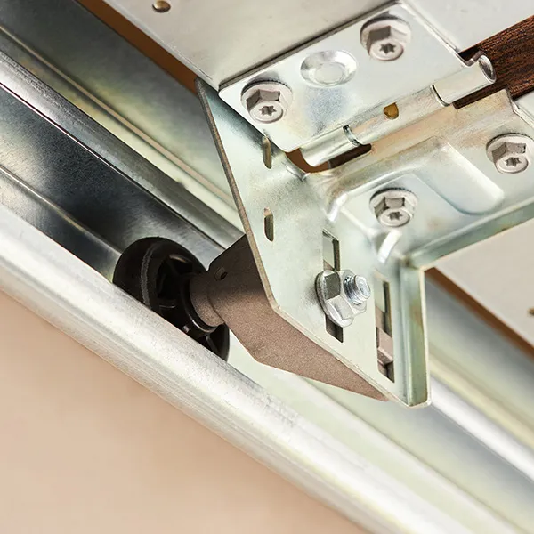 New garage door roller in its track