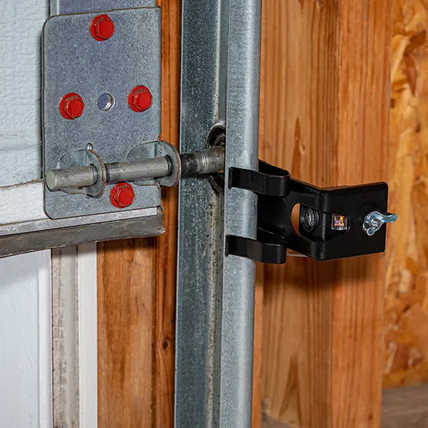 Garage door track and roller bracket